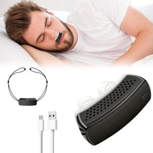 Anti Snoring Devices, Electric Snoring Solution with Adjustable Strap, Universal Fit for All Nose Shapes, Adjustable 6-Speed, Mini Portable Sleep Apnea Devices for Men and Women (Charcoal Black)
