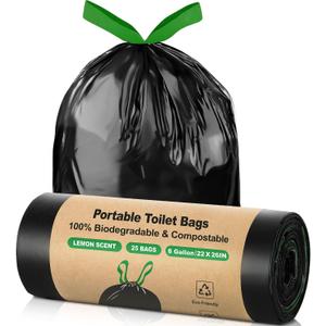 Camping Toilet Bags Poo Gel Set, Portable Toilet Bags with Camping Toilet Gel, Composting Toilet Bags Poo Gel for Portable Toilet Camping Outdoor Hiking Emergency Toilet
