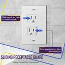 ENERLITES Child Proof Outlet Cover, Self-Closing, Fits Both Duplex and Decorator Outlet, Safety Design, Tamper-Resistant Socket Plug for Receptacle, Size 4.68" x 2.93", 8800-TR, White 6 Pack