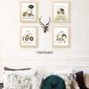 2 x PUHEI Construction Truck Boys Room Wall Art Prints Set of 4, Construction Wall Posters Decor for Toddler Boy Room Nursery Playroom, Digger Little Boy Room Poster Prints (8 x 10 Inches Unframed)
