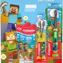 Colgate Kids Minecraft Toothbrush and Kids Toothpaste Gift Set, Includes Minecraft-Themed Battery Toothbrush, 2 Bubblegum Flavored Fluoride Toothpastes, and 2 Manual Toothbrushes