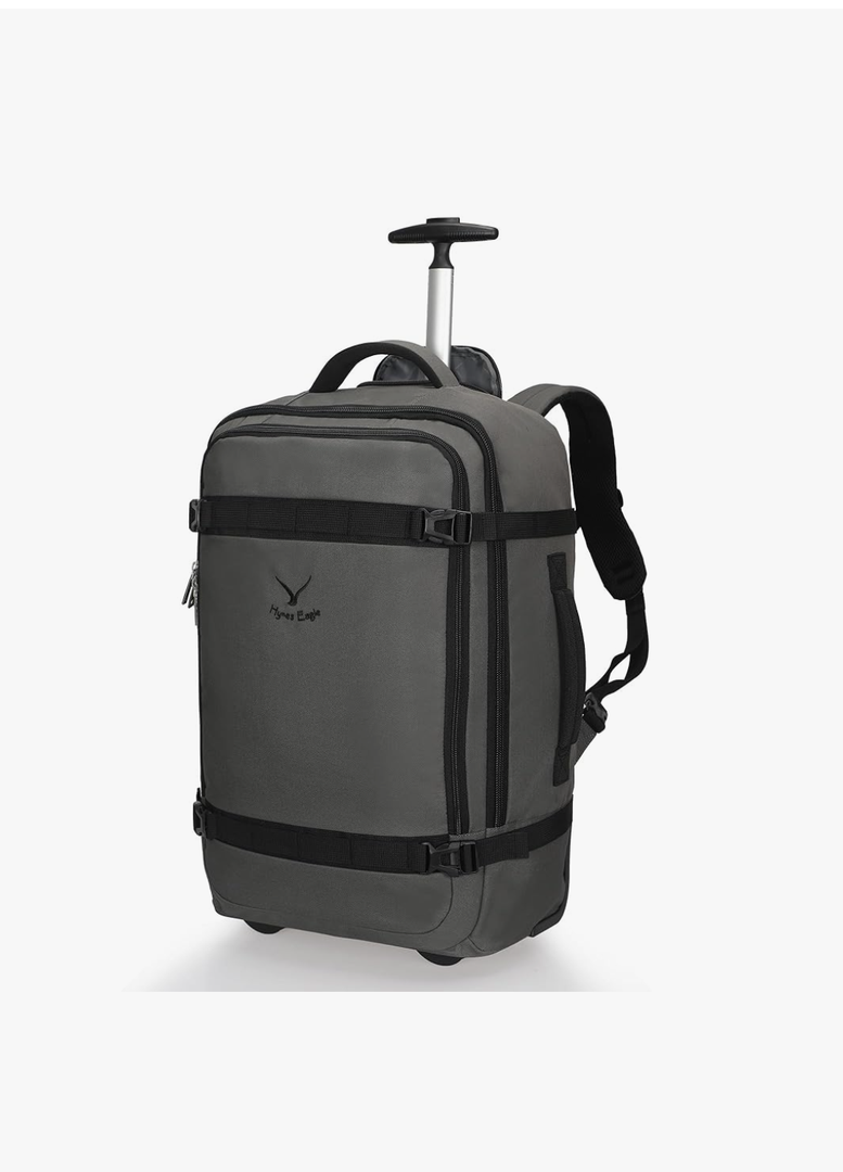 Hynes Eagle Rolling Backpack 42L Backpack with Wheels Airline Approved Carry on Luggage Laptop Travel Suitcase Bag for Women Men Dark Grey