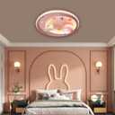 LED Ceiling Light Dimmable with Remote Control Cartoon Unicorn Modern Round Ceiling Light 62W for Boys, Girls Bedroom and Living Room Baby Room