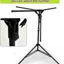 CozyNova Shopping Bag Rack: Adjustable Height & Base, Premium Metal Display Stand for Stores & Malls, Holds Up to 50lbs, Foldable & Space-Saving Design, Black
