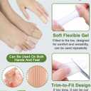 16PCS Silicone Toe Sleeves Gel Corn Protectors Toe Tube Cushions with 4 Size, Soft Corn Pads Covers for Women Men Pain Relief, Calluses, Blisters, Bunion, Hammer (8gel+8nylon)