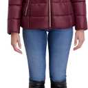 kensie Women's Outerwear Mid-length Puffer Jacket (Red, XL)