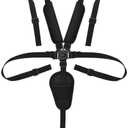 Kissral Universal 5 Point Harness Straps, Adjustable Baby Safety Strap Belt with Shoulder Pads and Guarding Pad, Harness Straps for High Chair/Pushchair/Stroller/Pram/Buggy (Black)