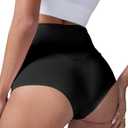 BZB Women's High Waist Yoga Shorts Gym Workout Booty Dance Hot Pants Athletic Butt Lifting Sports Leggings (Medium, Black)