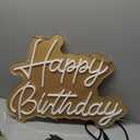 HMT Happy Birthday Neon Sign Warm White 22×16.9 Inch Large Backdrop Neon Light, Dimmable LED Light Up Sign for Birthday Party Wall Decor