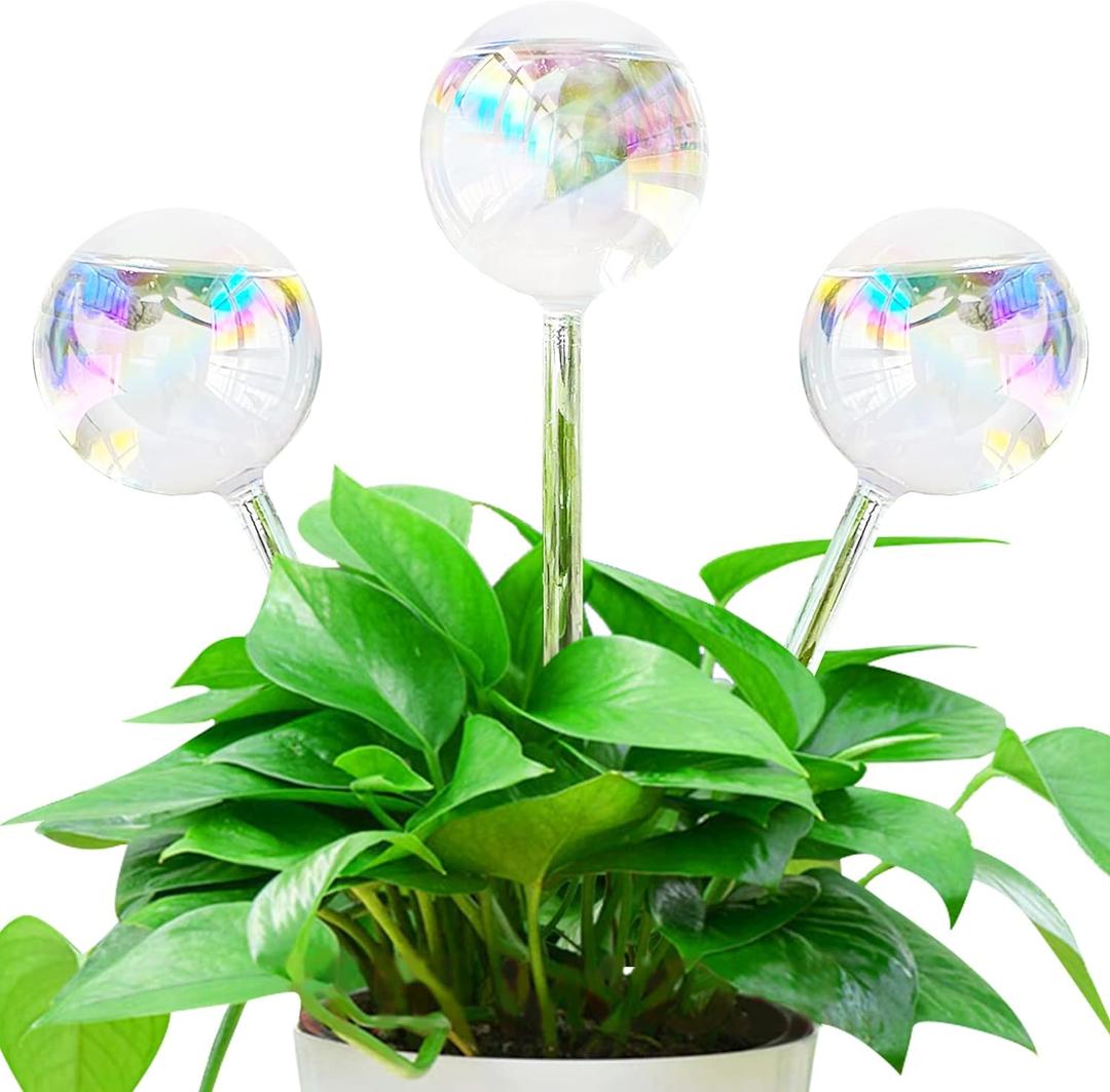 3 Pcs Plant Watering Globes,Self Watering Planter Insert Plant Accessories,Colorful Glass Plant Watering Devices for Indoor Plants