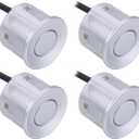Qiilu 4pcs Reverse Backup Parking Rear Bumper Park Assist Object Sensor Silver for Most Vehicles