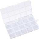 15 Grids Bead Organizer, Plastic Organizer Box, Bead Storage Containers, Clear Storage Dividers Box for Jewelry Arts and Crafts, Fishing Tackle Boxs Compartment Organize, Pack Of 2 