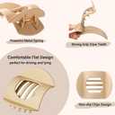 3 x 4 PCS Flat Claw Clips, Round Large Flat Hair Clips for Women,French Strong Hold Hair Barrettes for Thick Thin Hair(Matte)