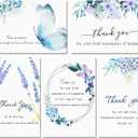 Hunanyume 50 Pack Funeral Thank You Cards with Envelopes, Stickers & Message Inside, 46 in Watercolor Flowers Butterflies Bereavement Sympathy Thank You Cards for Funeral Family Friends Loved Ones (Assorted/Multicolor)