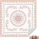 Boho Picnic Mat, 79" x 79" Extra Large Outdoor Picnic Blanket, Washable Foldable Portable Blanket for Beach/Camping/Concerts (Pink)