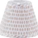 Small Lamp Shade 5" Top x 9" Bottom x 7" Slant Height, Lamp Shades for Table Lamps,Barrel Replacement Lampshade(Spider Fitter), Modern Fabric Pleated Lampshades for Table Lamp 1 Pack(Brown Floral)