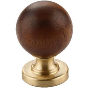 2Pcs Gold Brass Cabinet Handles, Brass Walnut Drawer Pulls, Kitchen Cabinets Knobs for Home Drawers Dresser Cupboard, Single Hole Handle, Furniture Hardware Decorative, Diameter: 29mm