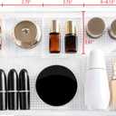 Oubonun Expandable Drawer Organizer 11.1 to 19.2 Width, Shallow Cosmetic Organizer 1.3 Height, 2 Packs, Clear Plastic Storage Trays for Dressing Table,Bathroom