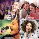 BlueFire 4 in 1 Karaoke Wireless Microphone with LED Lights, Portable Microphone for Kids, Great Gifts Toys for Kids, Girls, Boys and Adults (Black)