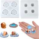 2Pcs Cute Tiny Hot Spring Pool Capybara Shape Resin Silicone Molds Micro Dollhouse Animal Epoxy Casting Mold for DIY Resin Art Fairy Garden Miniatures Landscape Crafts Decor