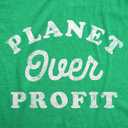 Mens Planet Over Profit Funny T Shirts Earth Day Graphic Tee for Men (Green, L)
