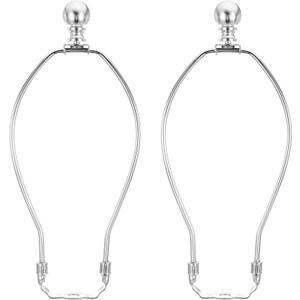 PATIKIL 9 Inch Lamp Harp Kit with Finial, 2 Set Detachable Shade Bracket Holder, DIY Lighting Accessories for Table Floor Lamps, Chrome