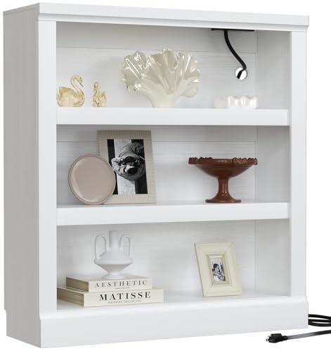 Unikito 3-Tier Bookshelf with 2 Outlets, 3 USB Ports and Adjustable Shelf
Wood Storage Bookcase, Sturdy 3-Shelf Decorative Display Rack, Versatile for Home Office, Living Room and Bedroom, White