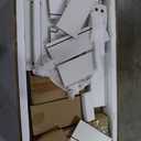 Pamapic Glass Top Vanity Desk with Crystal Handles, 11 Drawers Makeup Vanity with Mirror and Stool, 3 Lighting Modes Dressing Table, Power Outlet, Silent Slides, White (46"*15.7"*56.1")