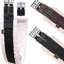 T TEKE Daily English Girths for Horses: Padded with Fleece, Double-Sided Heavy-Duty Elastic and Stainless Steel Buckles (Sizes 38-56")" (Black)