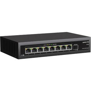 9 Port 2.5Gb Unmanaged Ethernet Switch with 8* 2.5G+ 1*10G SFP Ports, 60 Gbps Switching Capacity Compatible with 100/1000/2500Mbps Plug and Play