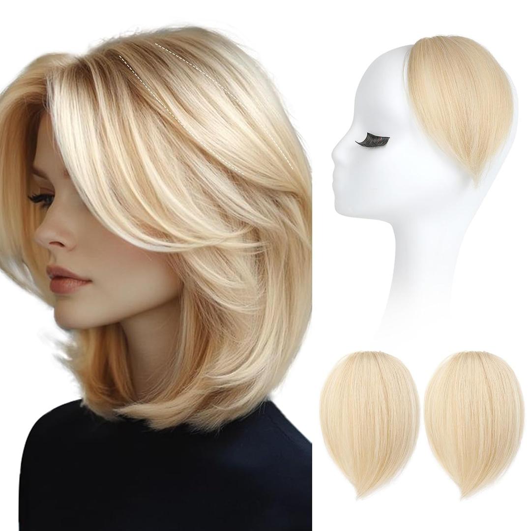 REECHO Clip in Hair Volumizer, 2PCS 6 inch Short Thick Clip in Hairpieces Adding Extra Volume Hair Extensions for Women (Natural Blonde)