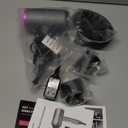 slopehill Professional Ionic Hair Dryer, Powerful 1800W Fast Drying Low Noise Blow Dryer with 2 Concentrator Nozzle 1 Diffuser Attachments for Home Salon Travel (Grey)