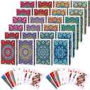Zubebe 24 Decks of Nertz Card Game Bulk Standard Playing Cards with 12 Colors Mandalas Theme Playing Cards Multiplayer Solitaire Cards Compatible with Poker, Blackjack, Rummy, Go Fish, Bridge