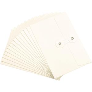 PATIKIL 4.5x6.7" Gift Card Envelopes with String Tie Closure, 15 Pcs Christmas Card Holders Greeting Business Card Envelope for Thanksgiving Day Halloween Birthdays Weddings, White