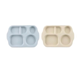 2 PACK RUIBOLU Large 12 Inch Divided Plates for Kids Adults, Wheat Straw Portion Control Plate, Reusable Plastic Compartment Plates,Unbreakable Dinner Plates Dessert Plates, BPA Free