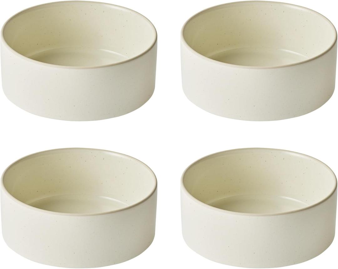 Odense Cereal & Soup Bowls (Set of 4) - Ceramic Bowls for Kitchen- For Cereal, Soup, Salad, Porridge - Modern & Minimal, Wide Round & Stackable - Microwave & Dishwasher Safe (Vanilla Cream)
