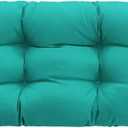 Outdoor Bench Cushion, Tufted 44x22x4 Inch Loveseat Pad for Patio Furniture Wicker Chair Garden Swing Porch Sofa, Indoor Outside Use, Fade-Resistant & Waterproof, Lake Blue