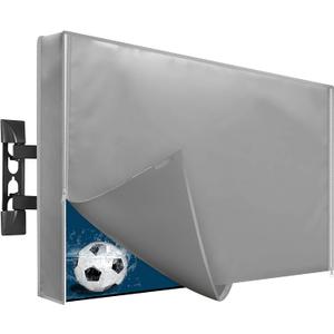 Outdoor TV Cover 48 to 50 Inch, Weatherproof Waterproof Outside TVs Covers Heavy Duty 600D Oxford Covers Outdoor Screen Protectors Shield with Zippers for Flat Screen (Grey)