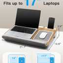 HUANUO Lap Desk - Fits up to 17 inches Laptop Desk, Built in Mouse Pad & Wrist Pad for Notebook, Laptop, Tablet, Lap Stand with Tablet, Pen & Phone Holder, Brown Woodgrain