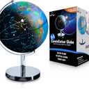 USA Toyz Illuminated World Globe with Stand - 3in1 STEM Globes for Adults and Kids, Constellation Map, Built-In LED Night Light Lamp, Easy to Read Texts, Non-Tip Base, 13.5 Inch Tall, 9 Inch Diameter
