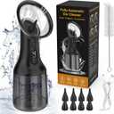 Upgraded Automatic Ear Wax Removal Kit with Waste Tank,USB Electric Ear Cleaner Earwax Removal Reusable Safe Irrigation Ear Washer Flushing System Tool with 4 Cleaning Modes IPX7 Waterproof-Black