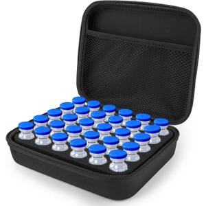 SMYV Insulin Vial Holder Storage Case for Fridge, Peptide Case Fits Standard 10ml U-100 Vials, 30 Slots