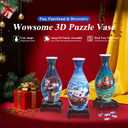 wowsome 3D Puzzle Vase for Adults, Jigsaw Puzzle Vase for Flower, Art Puzzles Gift for Women House Flowers Arrangements and Home Decoration (Santa Chimney)
