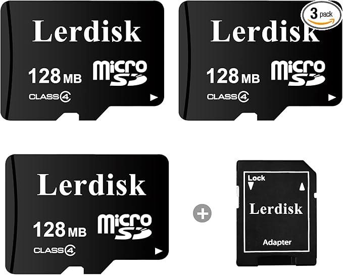 Factory Wholesale Micro SD Card 128MB (0.12GB) Pack of 3 in Bulk Low Capacity for MP3/Old Phones/Small Files Only Not for Cameras/Dashcams/GB Devices