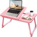 CloudTrip Laptop Desk for Bed or Couch, Lap Desk, Woking in Bed Desk, Home Office Desks, Breakfast Tray, Desk with Cup Holder, Watching Movies in Bed, Laptop Stand for Bed, Fordable Legs Desk (Pink)