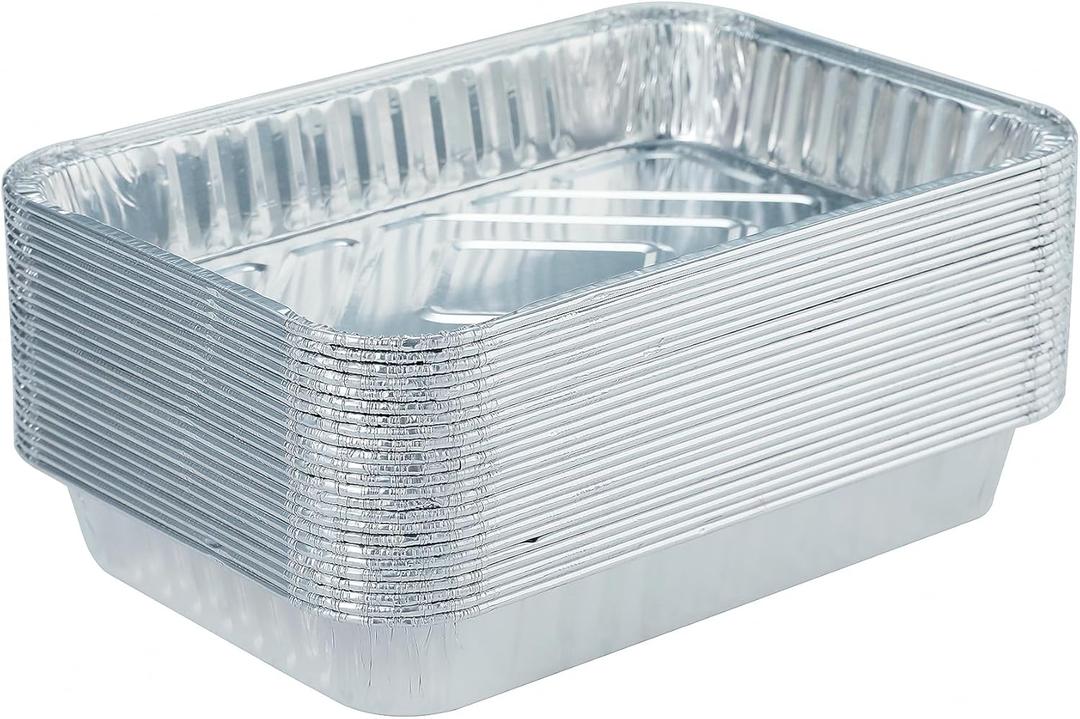 Waytiffer 30Pack 6415 Drip Pans Compatible with Weber Grills Spirit Gas Grills, Q Grills, Genesis and Genesis II LX 200 300 Series,Disposable Aluminum Foil BBQ Grease Trays, 8.5 x 6 Inch