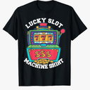 Lucky Slot Machine Tee Casino Las Vegas Gambling T-Shirt Medium