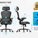 TRALT Office Chair - Ergonomic Office Chair with Back Support, Computer Chair - Home Office Desk Chair, 330 lbs Wide Seat Big and Tall Office Chairs with Headrest, Comfy Desk Chairs (Black), 22 in x 25 in x 50 in