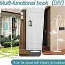 Upgraded 74" Shepherd's Hook Stand PlantBird FeederWhite Wind Chime Hanger Stand, Waterproof Metal & Adjustable-Height Standing Pole Holder for Wreath, Indoor & Outdoor2 Placement Racks