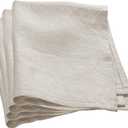 Amazhiyu Pure Linen Dinner Napkins Washable Reusable, 17x17inch (4PCS)
